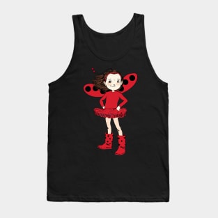 Ladybug Girl Cute Illustration Tank Top